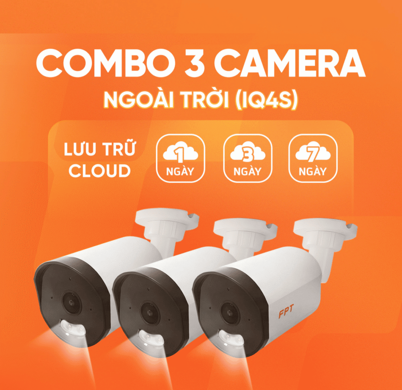 Combo 3 camera FPT (ngo&agrave;i trời)